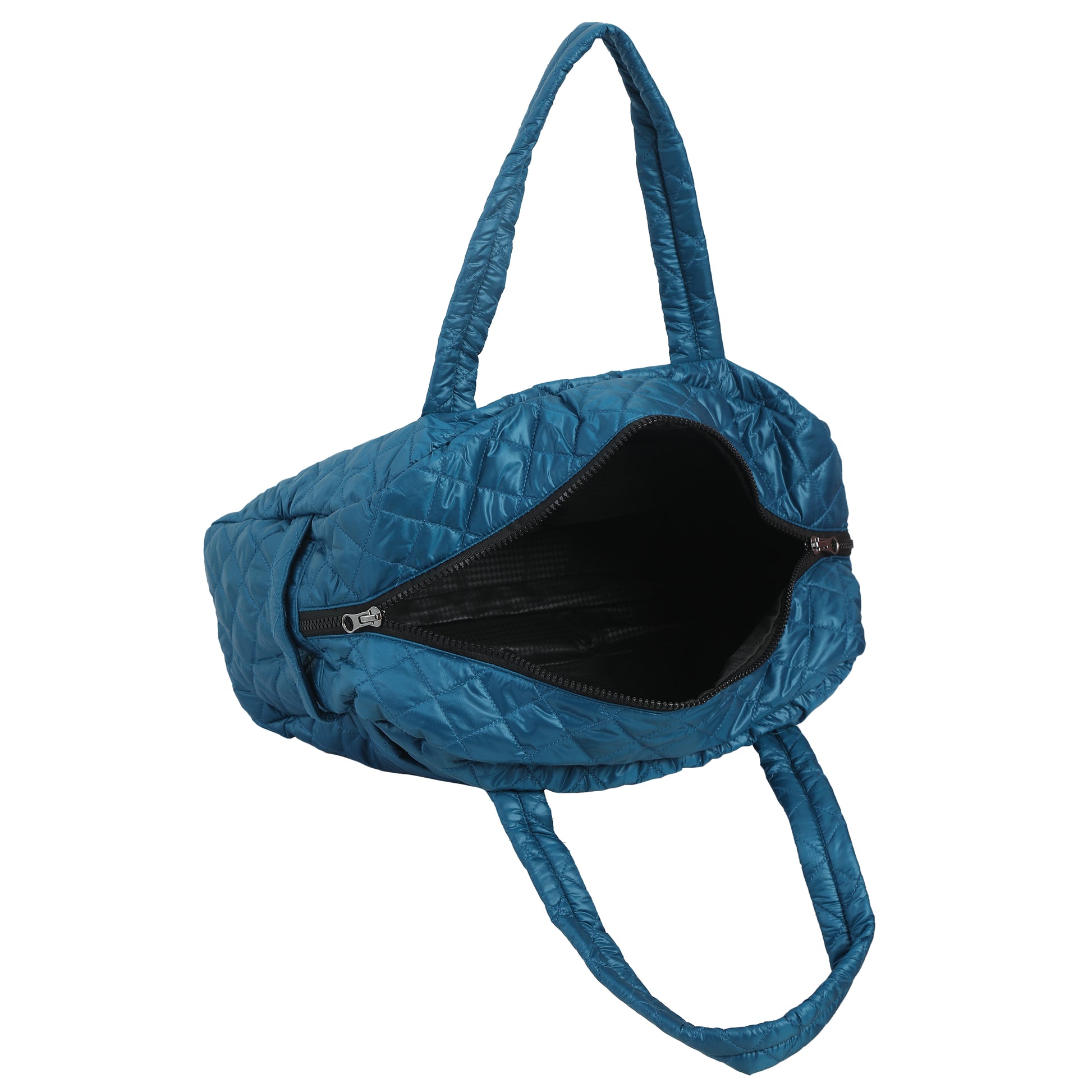 Quilted Blue Duffle Bag