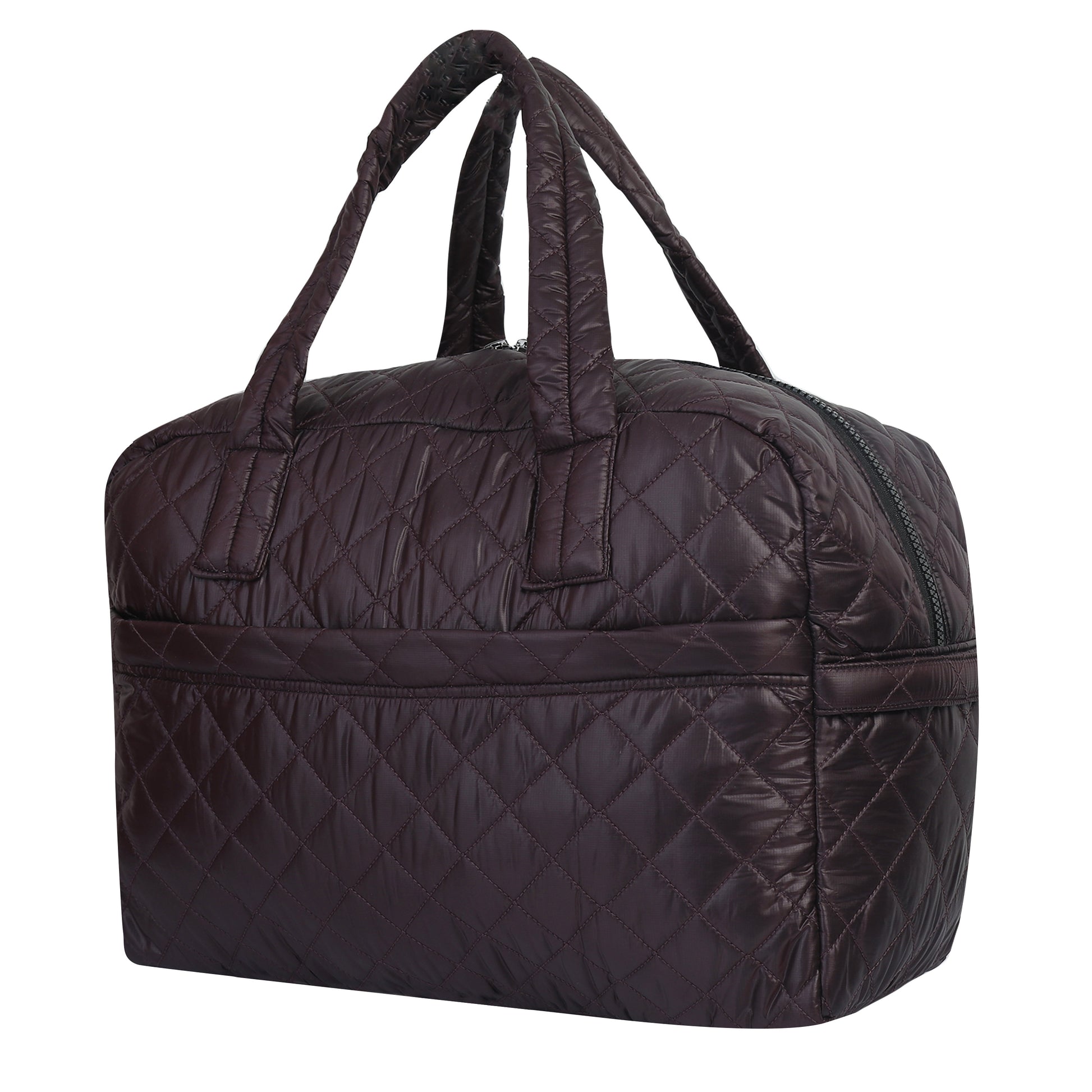 Quilted Maroon Duffle Bag