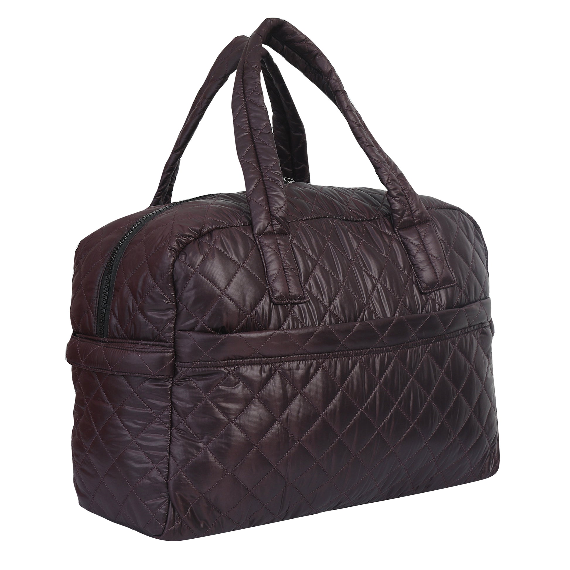 Quilted Maroon Duffle Bag