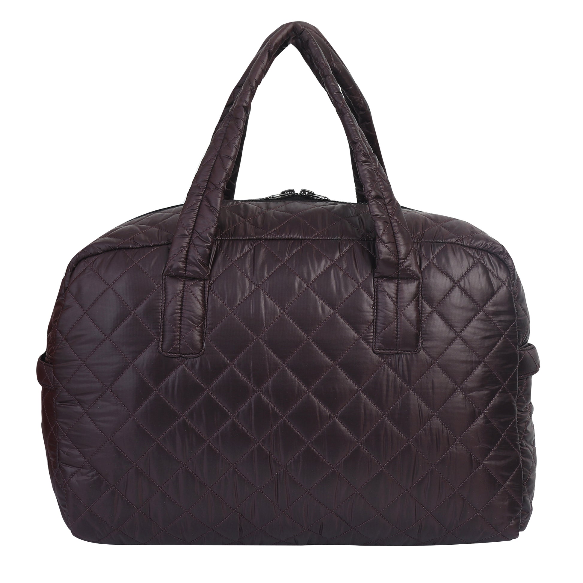 Quilted Maroon Duffle Bag