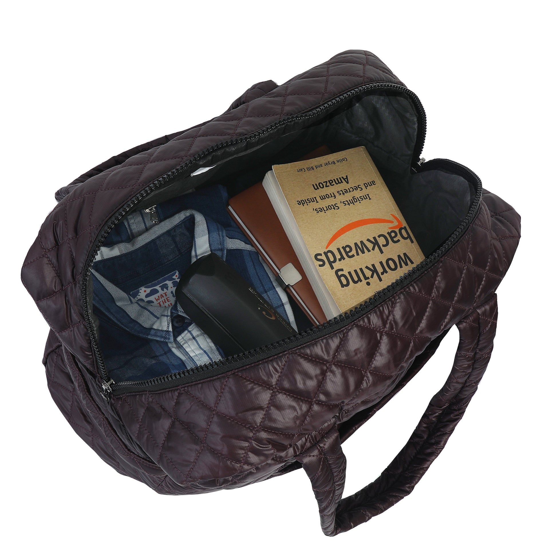 Quilted Maroon Duffle Bag