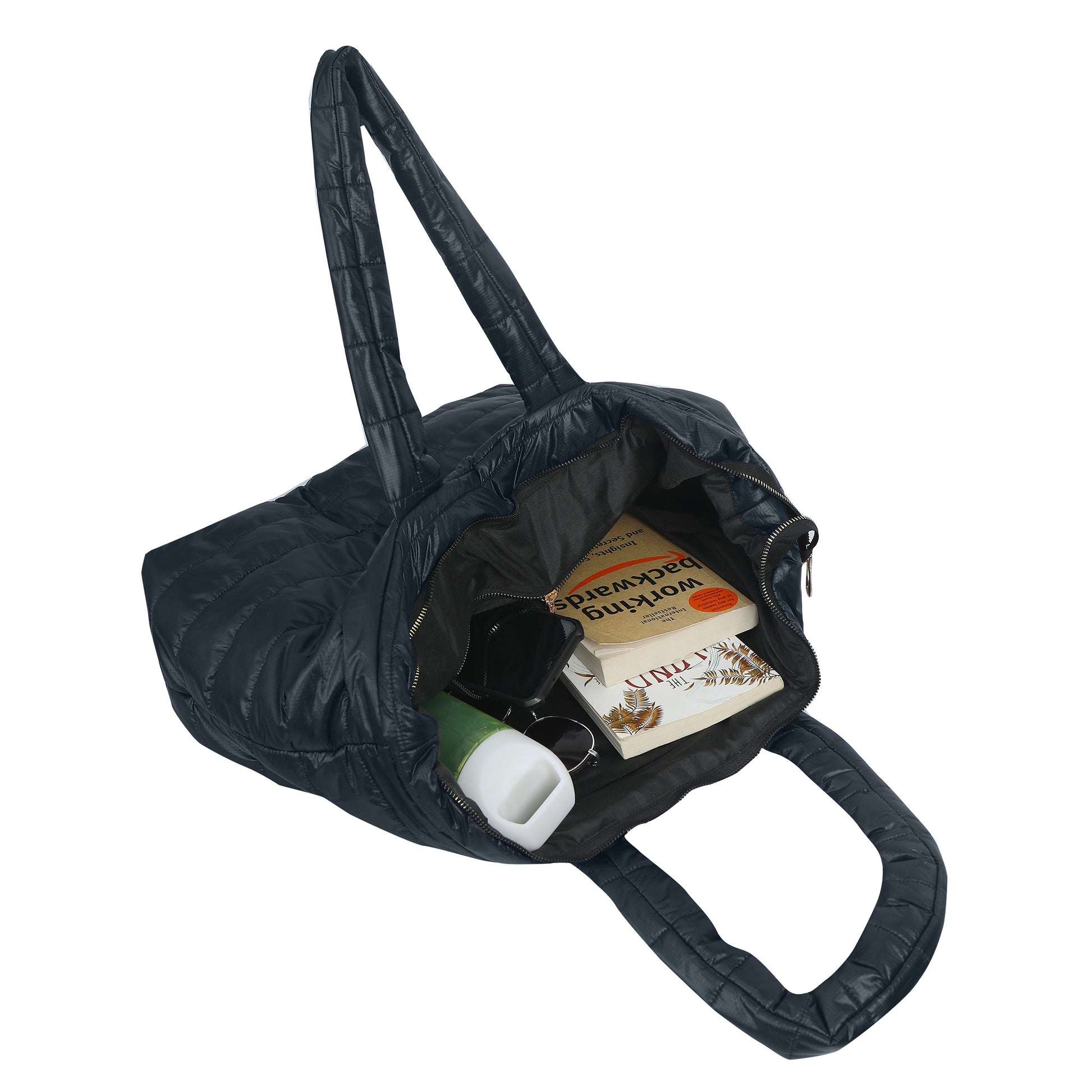 Quilted Stripes Dark Blue Handbag