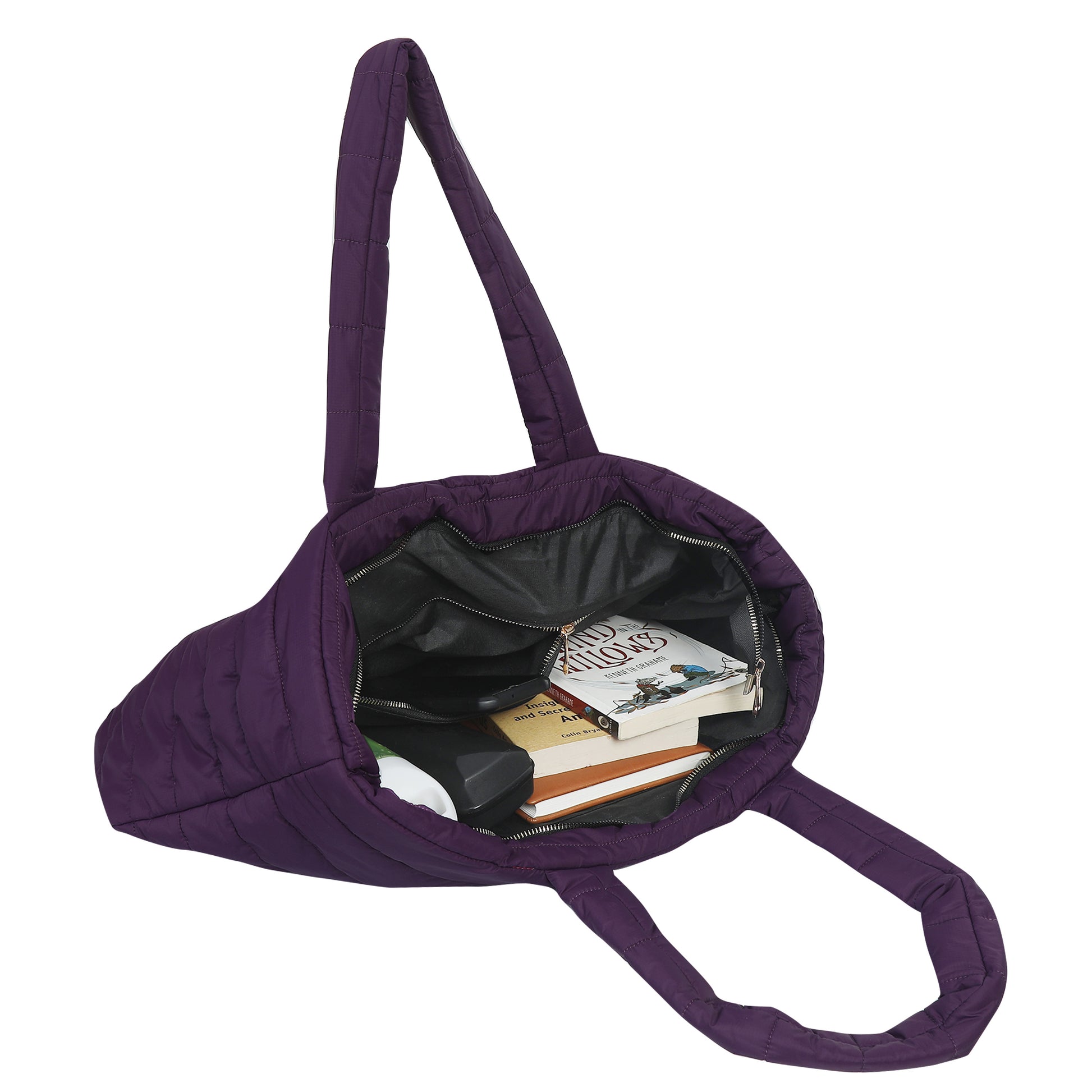 Quilted Stripes Purple Hand Bag