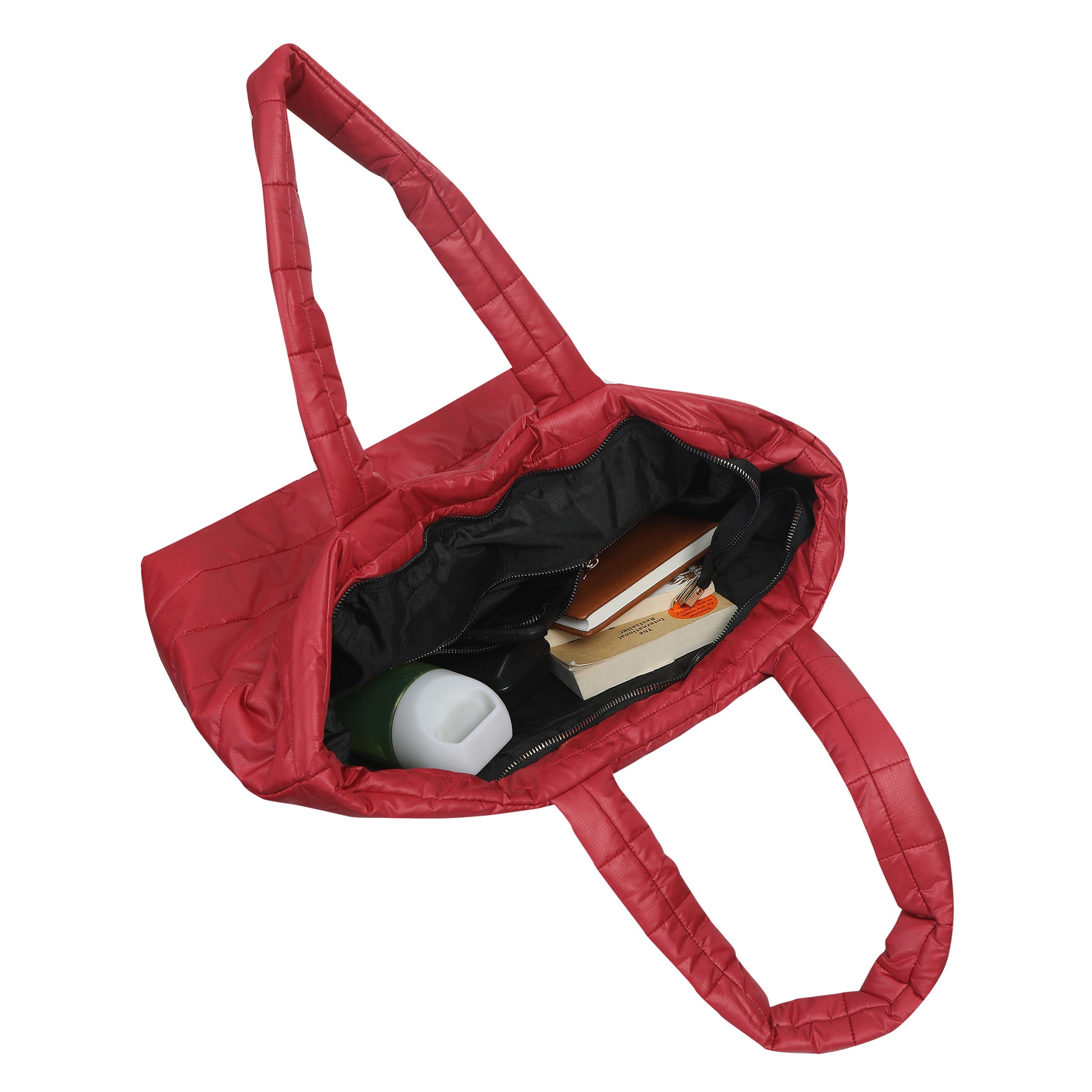 Quilted Stripes Red hand Bag