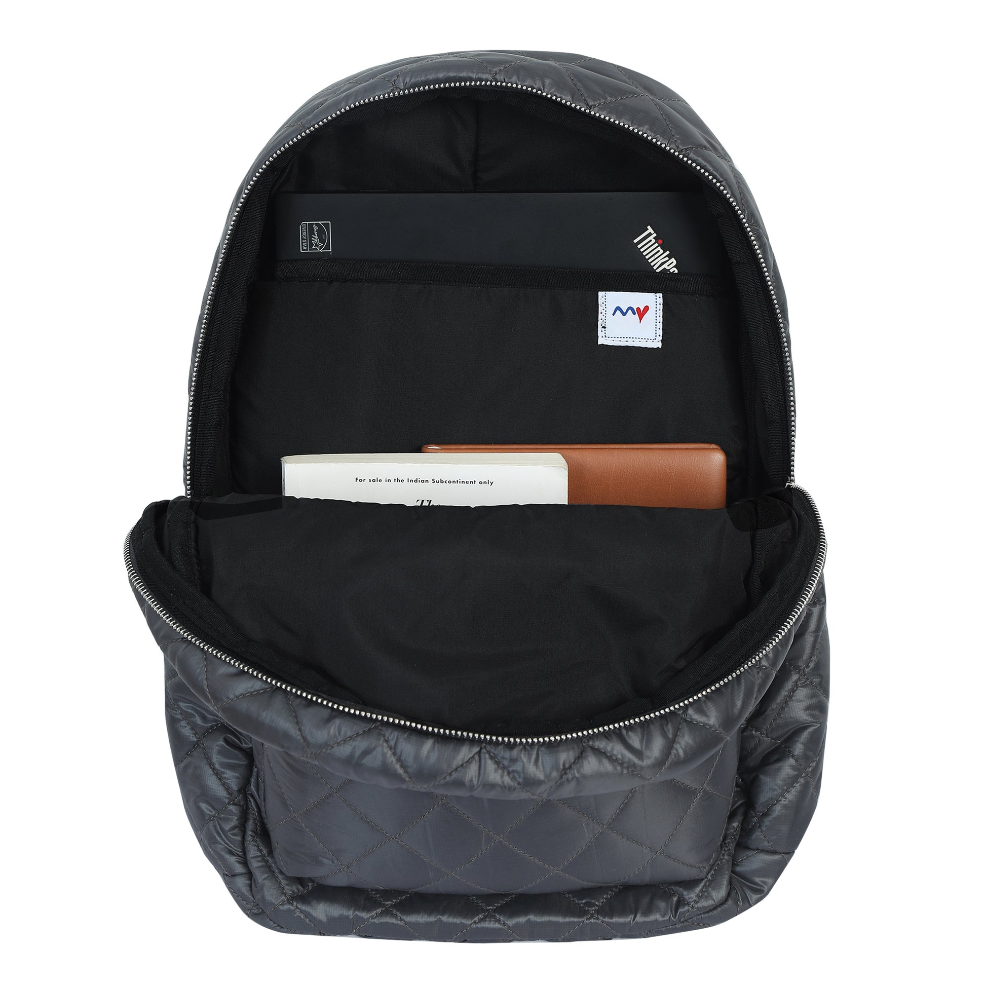 Quilted Dark Grey Backpack