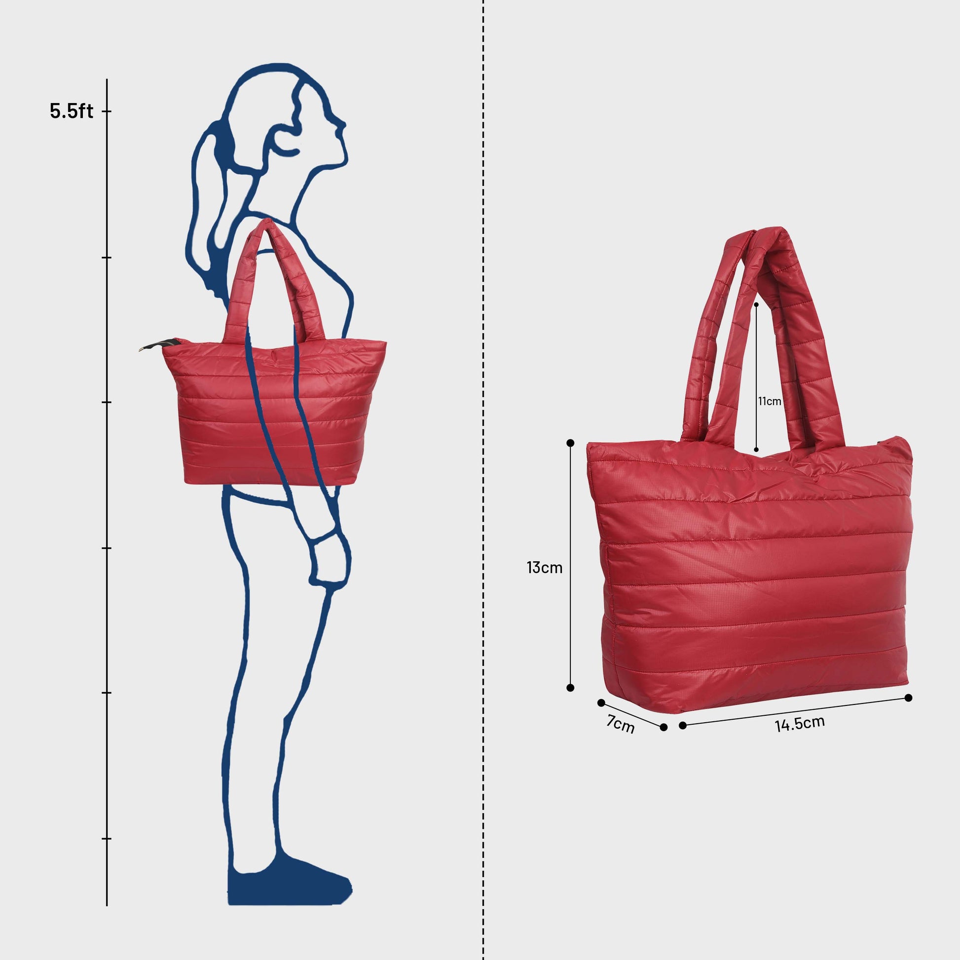 Quilted Stripes Red hand Bag