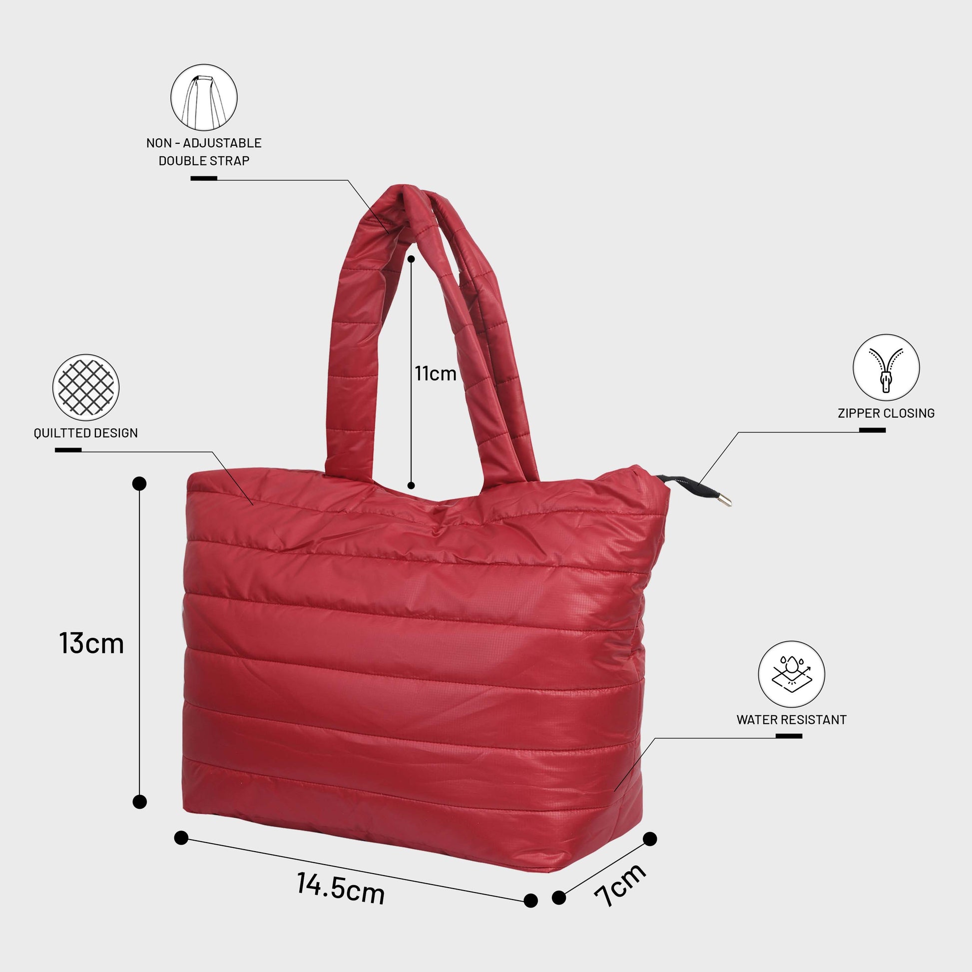 Quilted Stripes Red hand Bag