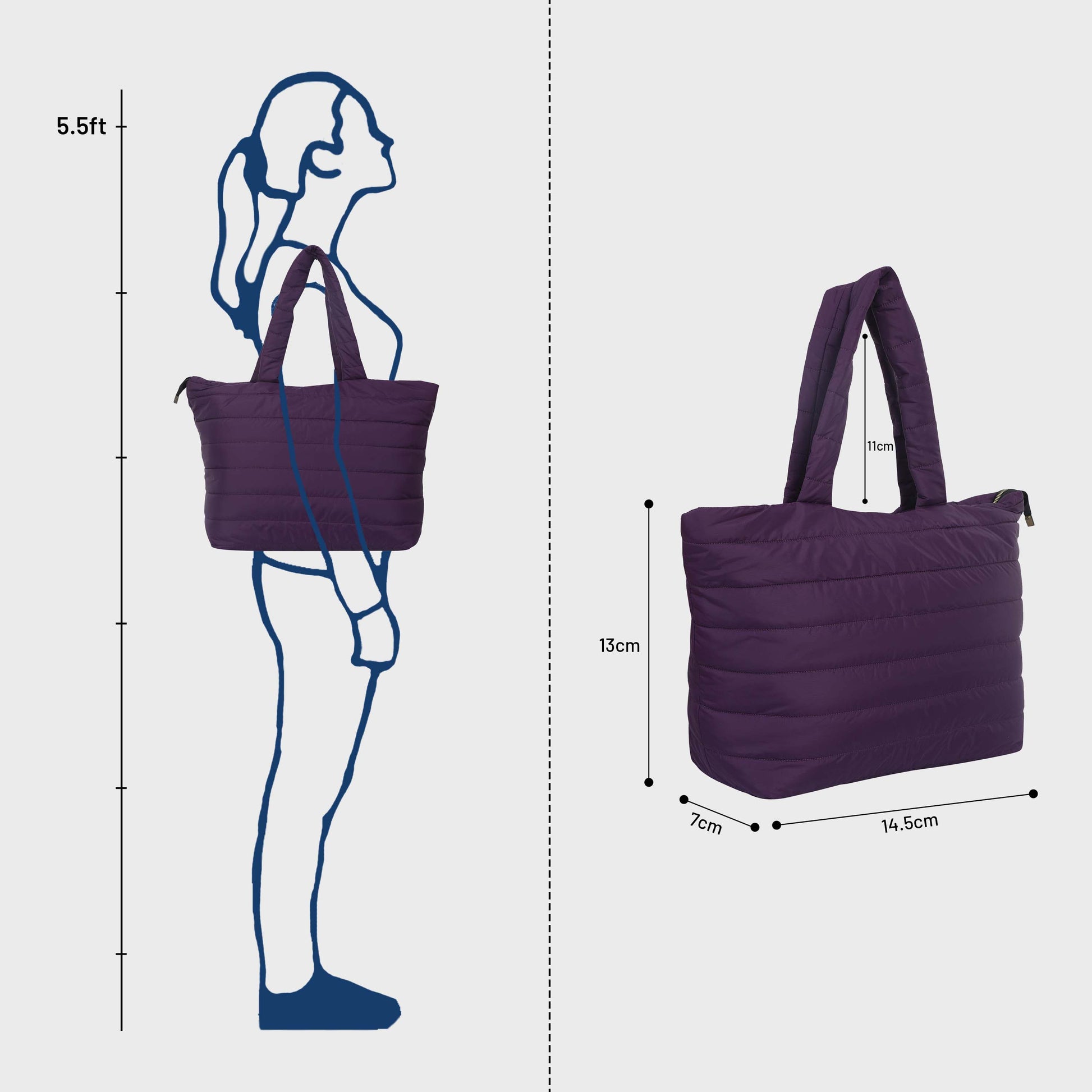 Quilted Stripes Purple Hand Bag