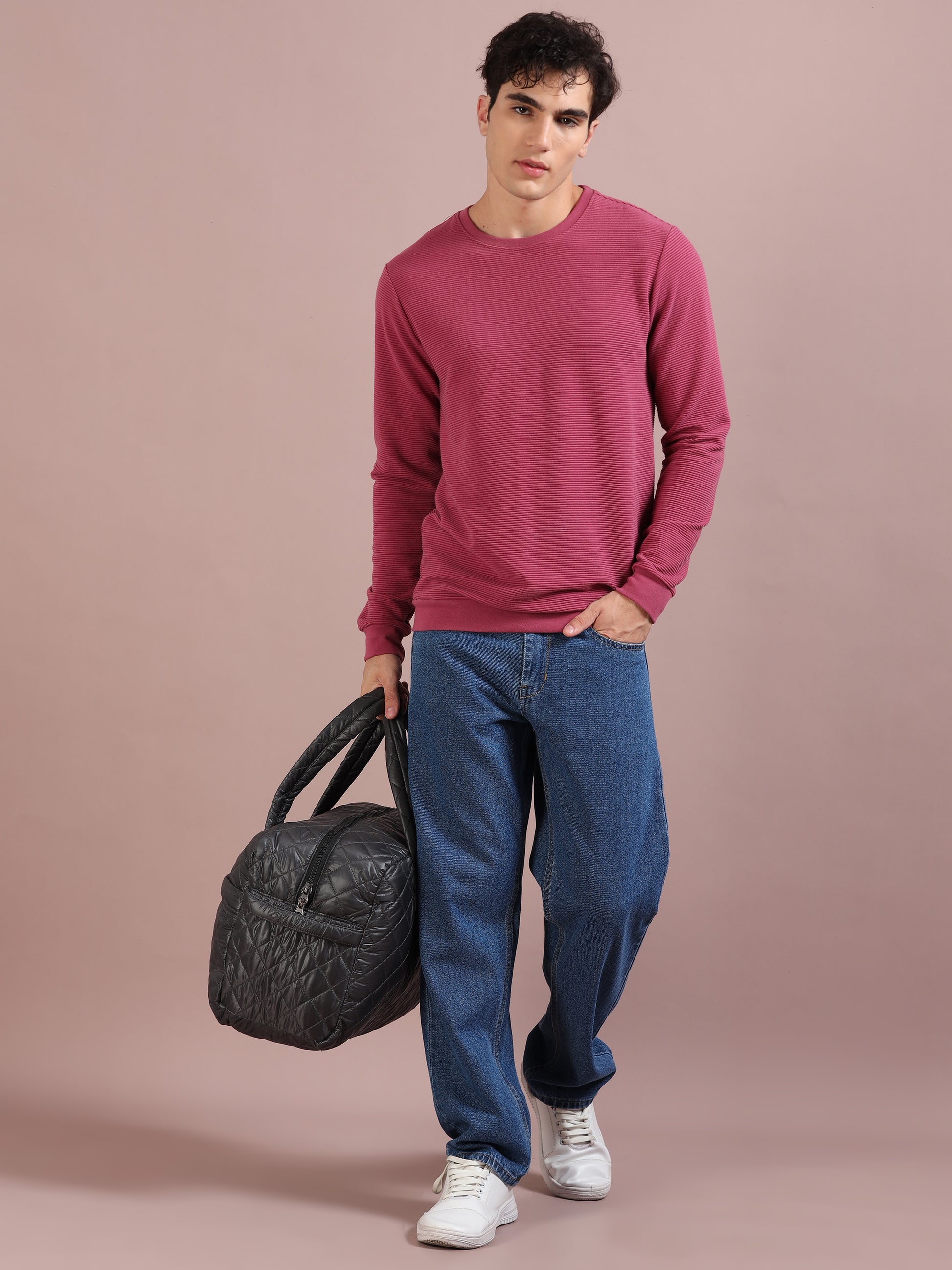 Quilted Green Grey Duffle Bag