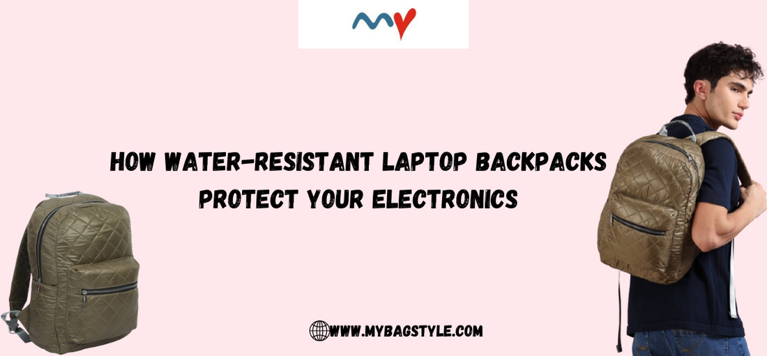 Water resistant laptop backpacks