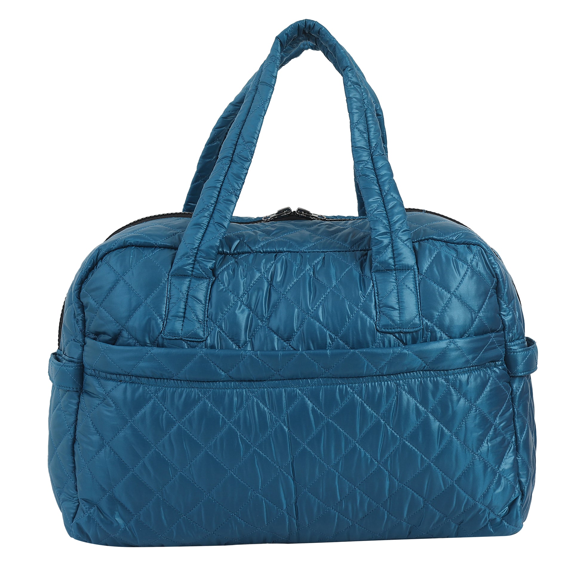 Quilted Blue Duffle Bag 