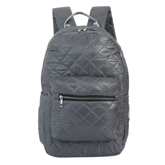 Quilted Light Grey Backpack - Mybagstyle