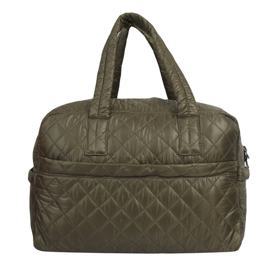 Quilted Brown Duffle Bag