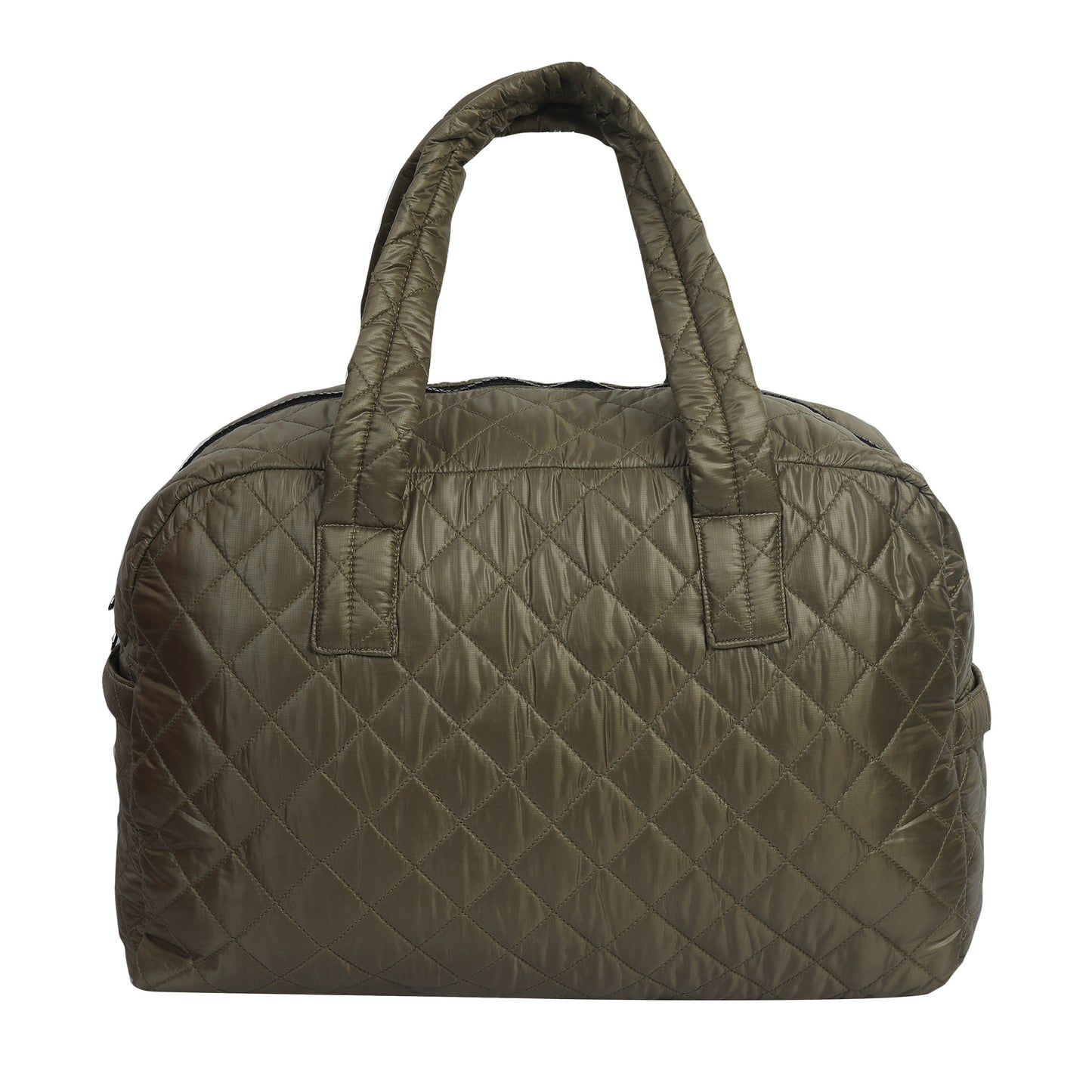 Quilted Brown Duffle Bag