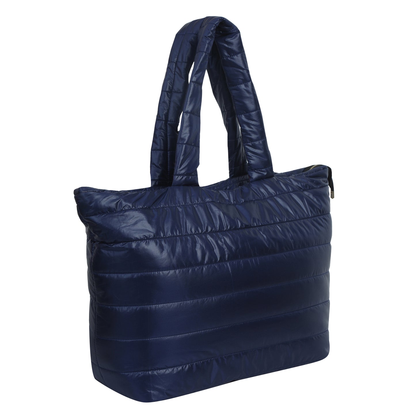 Quilted Stripes Navy Blue Hand Bag 