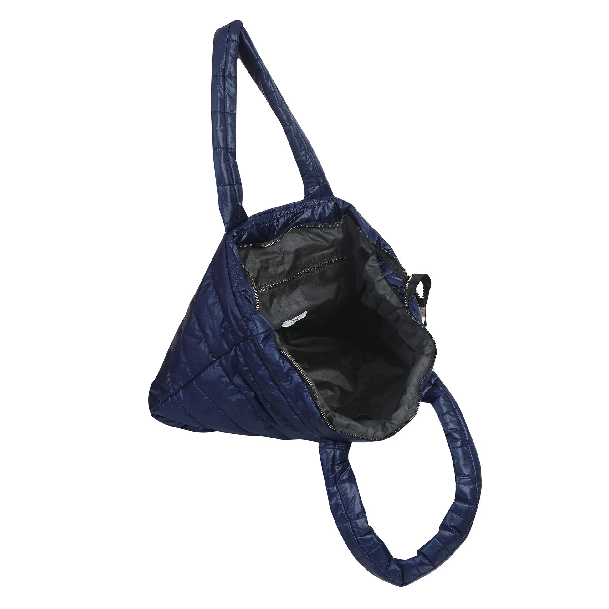 Quilted Stripes Navy Blue Hand Bag 