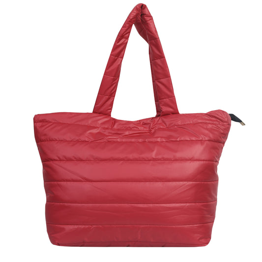 Quilted Stripes Red hand Bag