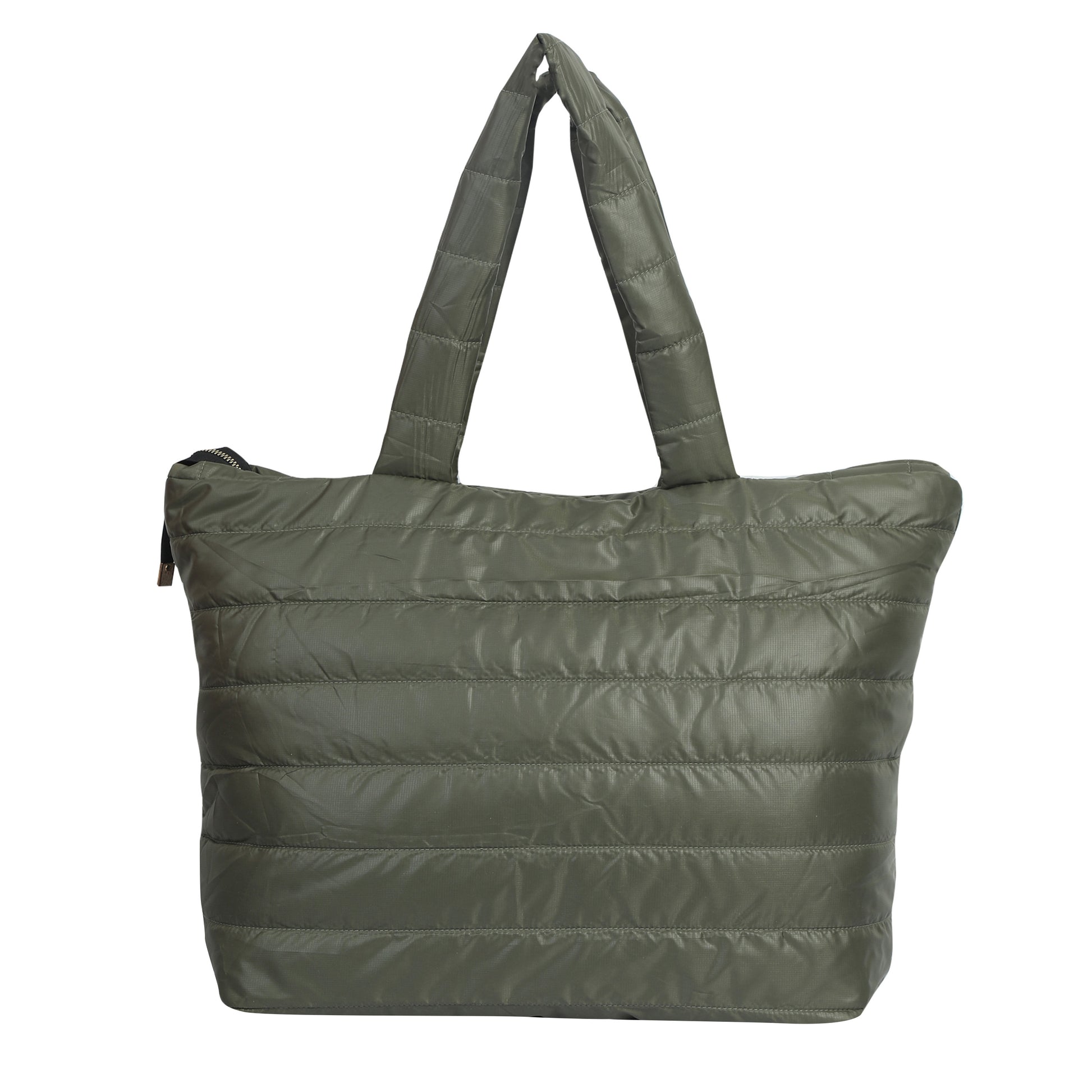 Quilted Stripes Olive Green Handbag