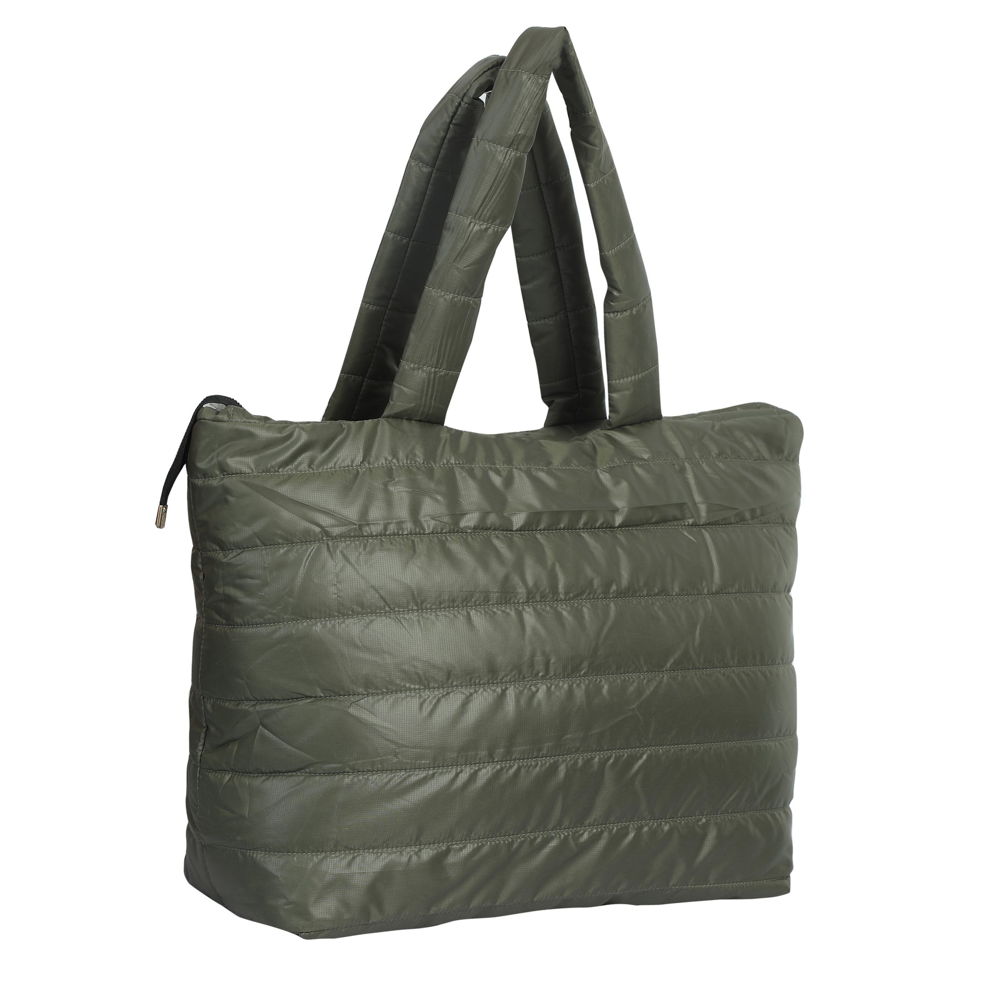 Quilted Stripes Olive Green Handbag