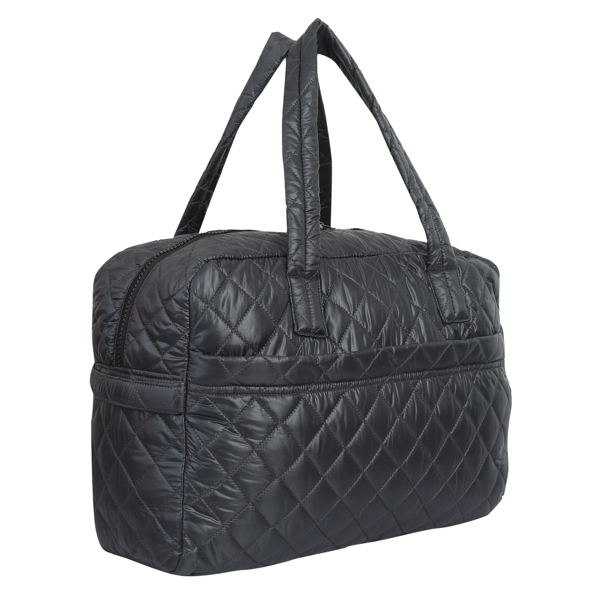 Quilted Green Grey Duffle Bag 