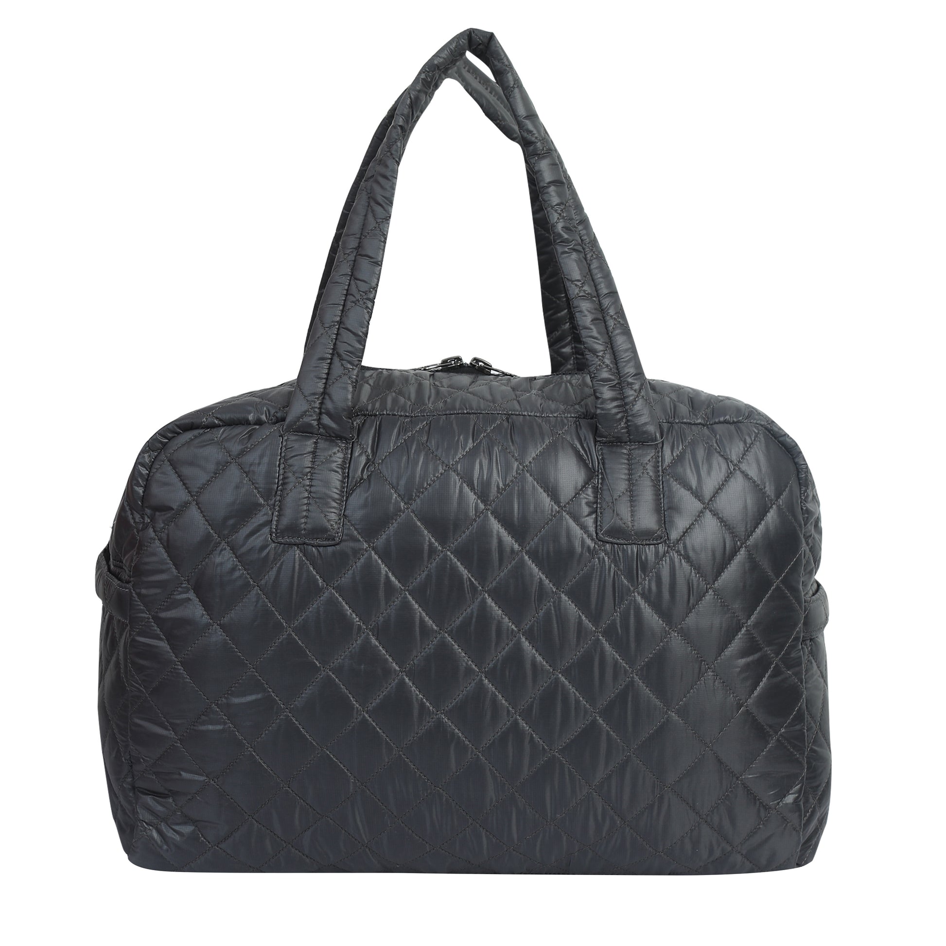 Quilted Green Grey Duffle Bag 