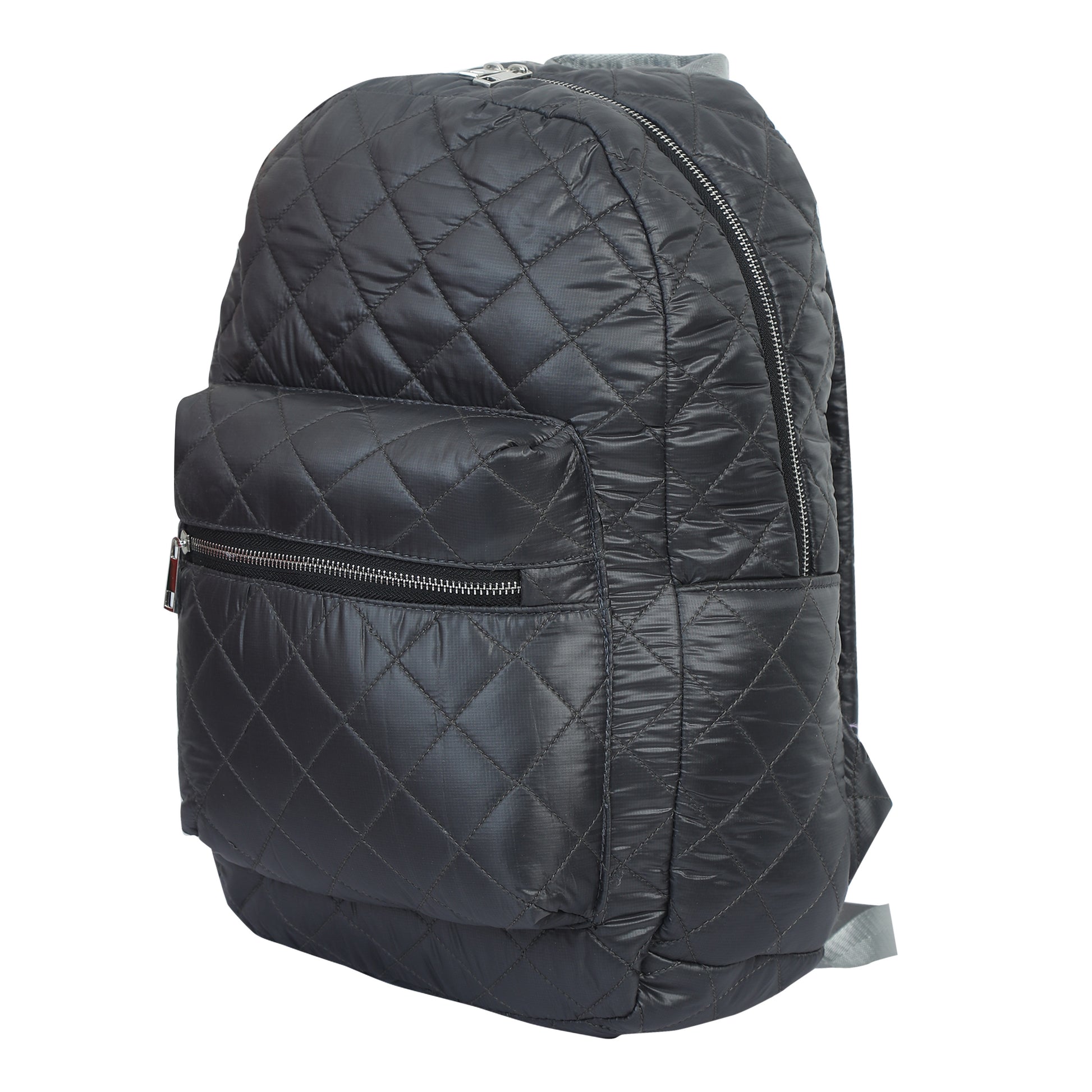  Quilted Dark Grey Backpack 