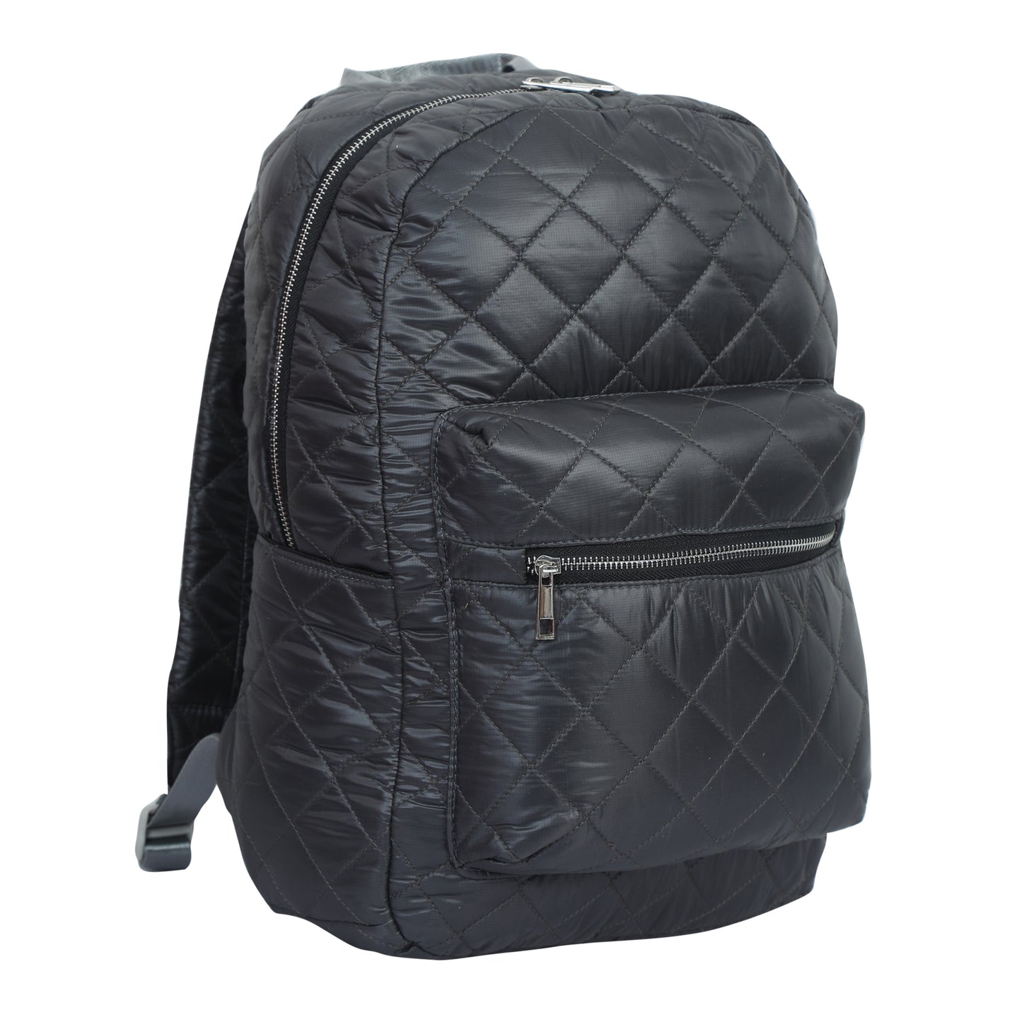  Quilted Dark Grey Backpack 